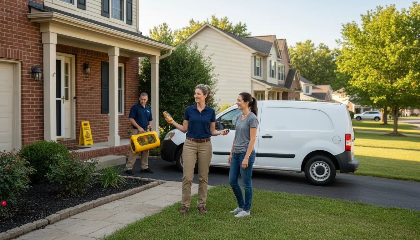 Residential water damage restoration in Comstock, WI